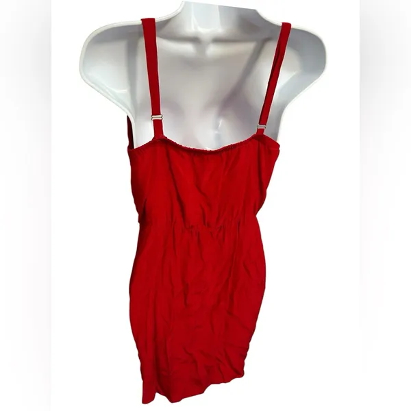 Amanda Uprichard Silk Tulip‎ Hem Adjustable Strap Cherry Red Mini Dress Sz Small - Image 2