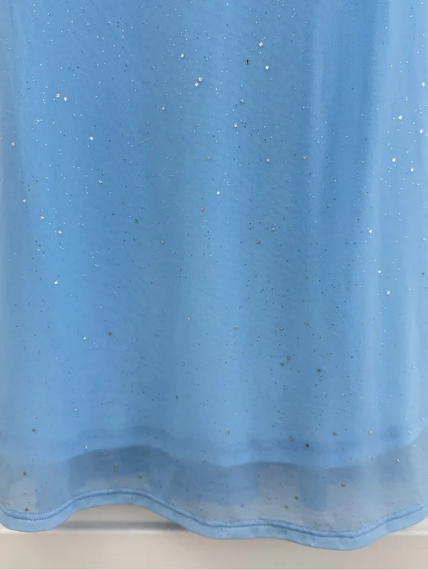 Parthea Light Blue Crystal Mesh Maxi Dress - Image 5