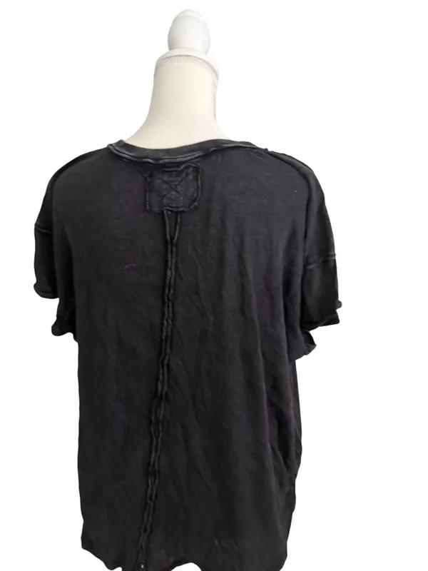 WE THE FREE Black Cutout Short Sleeve Top Size Medium - Image 5