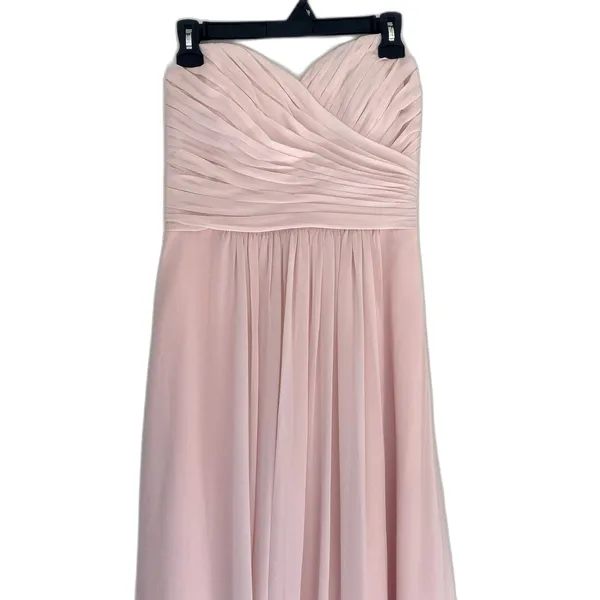 Bill Levkoff Bridesmaid's Dress Strapless Sweetheart Chiffon Gown Pink Size 12‎ - Image 2