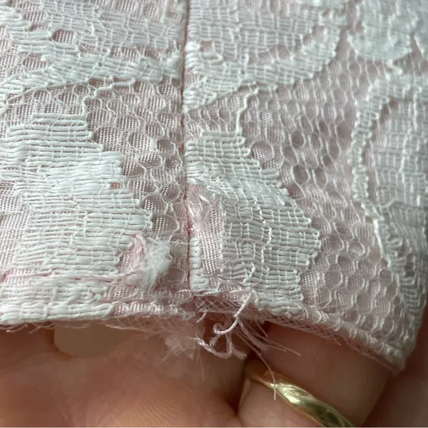 Vintage Lace Dress Light Pink Taffeta Sleeveless Maxi Prom Retro‎ Formal Sears - Image 12