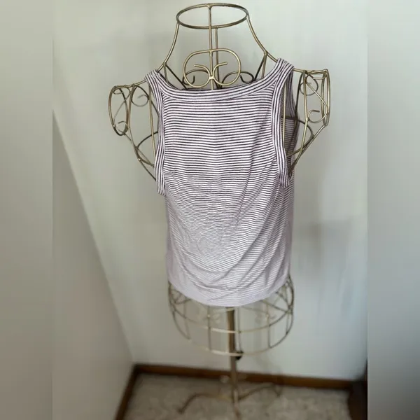 American Eagle Soft & Sexy Striped Muscle Tank Top Large Purple - Image 3