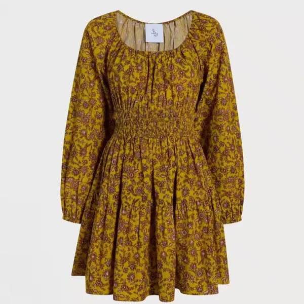 NWT SAM EDELMAN LORA MINI DRESS IN GOLDEN SPRIG -OLIVE OIL Small - Image 7