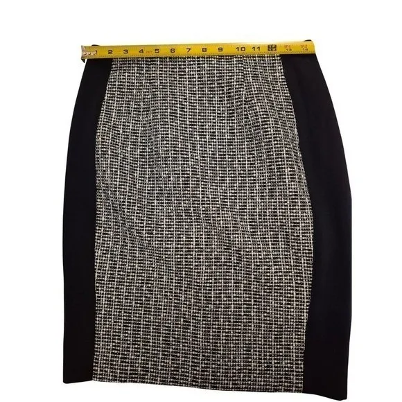 White House Black Market Womens Pencil Skirt Blue Ecru Tweed Size 4 - Image 7