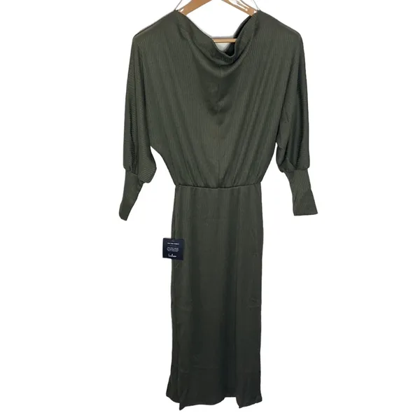 Lulus City Street Chic Olive Green Off-the-Shoulder Midi Dress size XS - Image 5