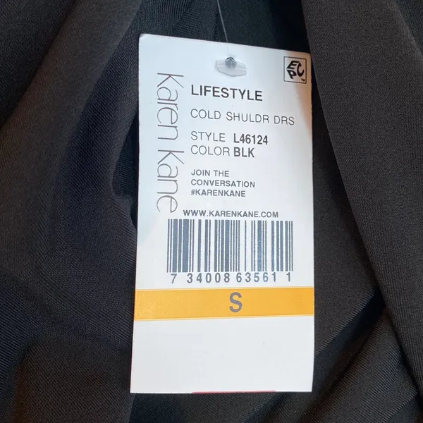 Karen Kane Black Bell Sleeve Cold Shoulder Dress - Image 8