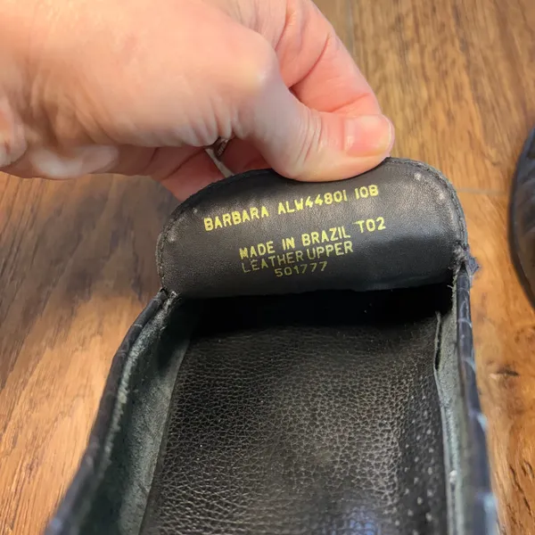 Lauren Ralph Lauren Barbara Croc Embossed Leather Penny Loafers Black Womens 10B - Image 7
