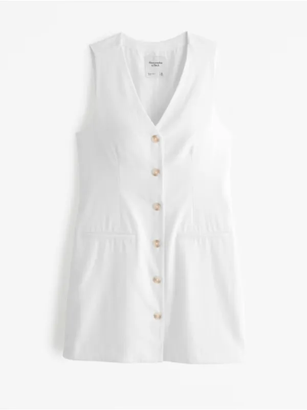 Abercrombie & fitch Mara Linen-Blend Vest Mini Dress - Image 5