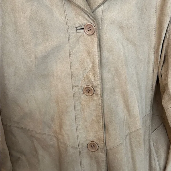 Bod + Christensen Light‎ Tan Cream Suede Leather Jacket coat Long Women’s Medium - Image 7