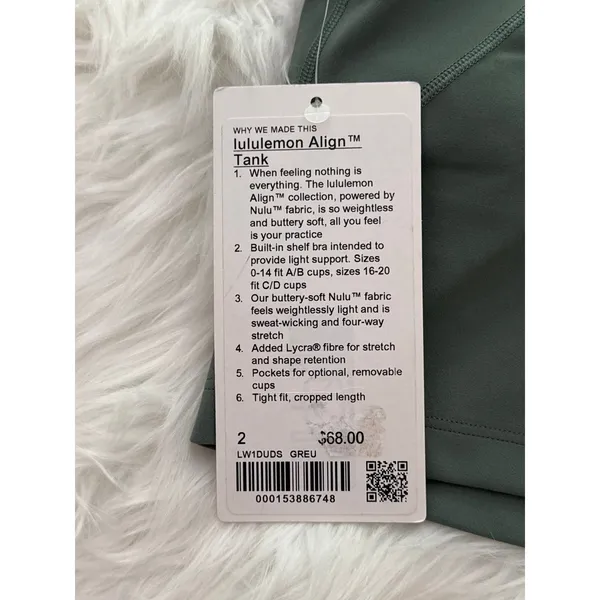 Lululemon Align Tank Top Grey Eucalyptus Size 2 - Image 8