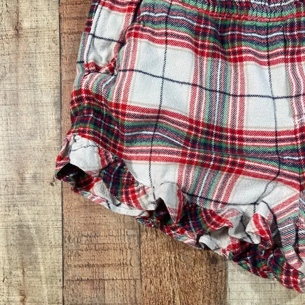 Aerie Red White Plaid Ruffle Hem Boxer Pajama Shorts Womens Medium - Image 2