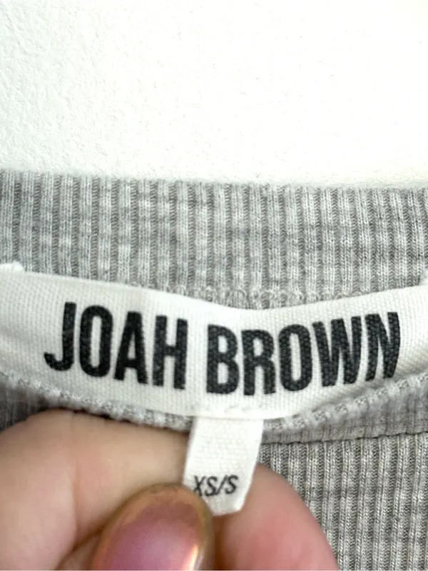 Joah Brown Cropped Ribbed Crew Neck XS/S - Image 3