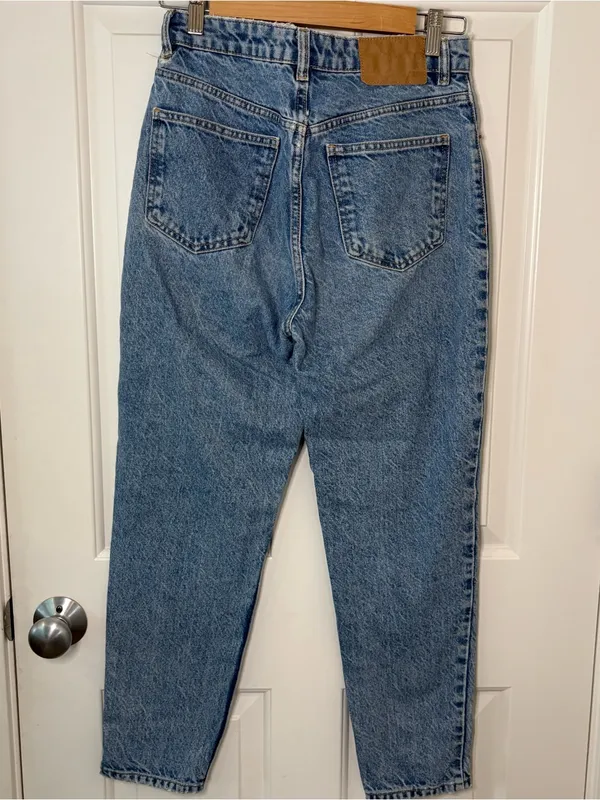 Zara highwaisted blue jeans barrel leg casual bohochic retro poetcore indie 4 - Image 4