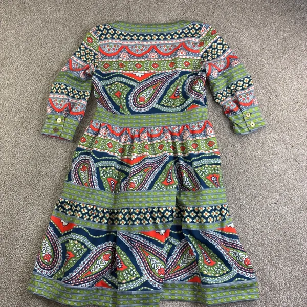 Gretchen Scott Paisley Park Dress XS‎ Square Neck Boho Midi Resort Preppy Artsy - Image 13