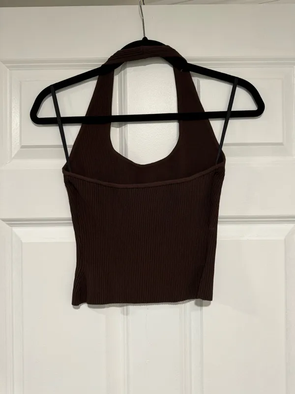 Aritzia Babaton Sculpt Knit Halter Top Brown - Image 2