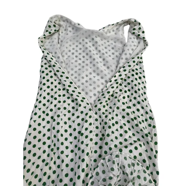 Handmade Green‎ Polka Dot Peter Pan Collar Sleeveless Mini Dress Cottagecore - Image 6