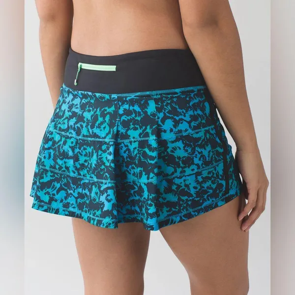 Lululemon Pace Rival Skirt II Regular Size 4 Fleur Sombra Black Swift - Image 4