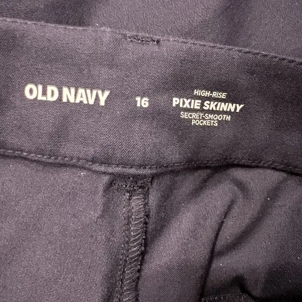 Old Navy‎ Women’s Pants 16 High Rise Pixie Skinny Navy Blue - Image 3