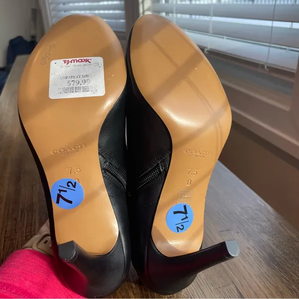 NWT Coach Black Heels/Booties with zipper - Size 7.5 - Image 5