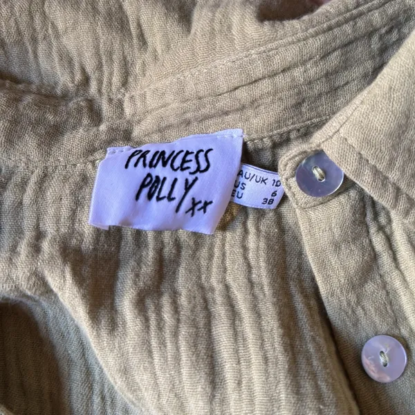 Princess Polly Light Olive green button up  Shirt - Image 2