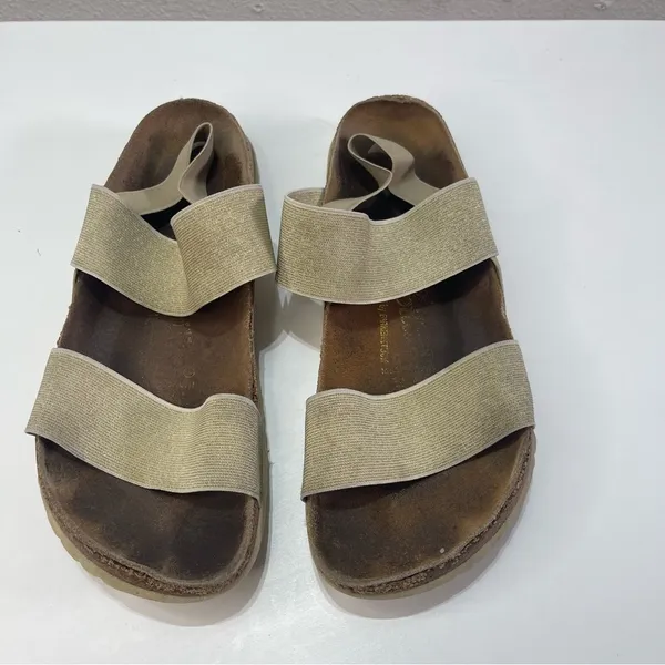 Birkenstock Papillio Cosma Sandals Women 38 7.5 Gold Cork Comfort Elastic Strap - Image 2