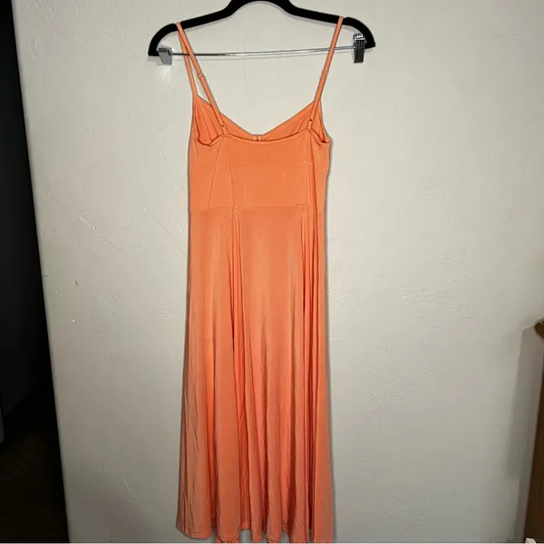 Wilfred Aritzia Montague Balconette Orange Midi‎ Slit Dress - Image 6