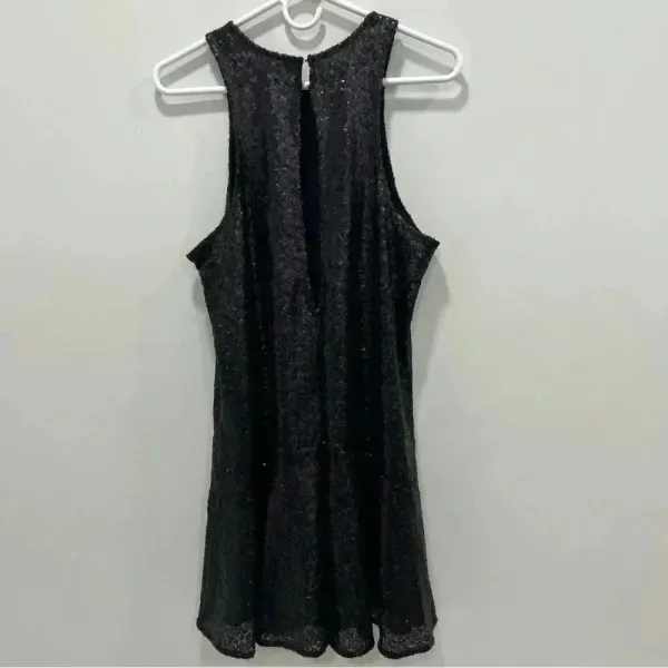 Free People blue sequin liquid shine mini dress M concert cocktail party - Image 6