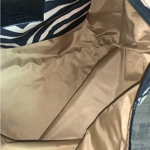 Coach y2k Devin Black Tan Zebra Print Nylon Overnight Tote Pouch - Image 11