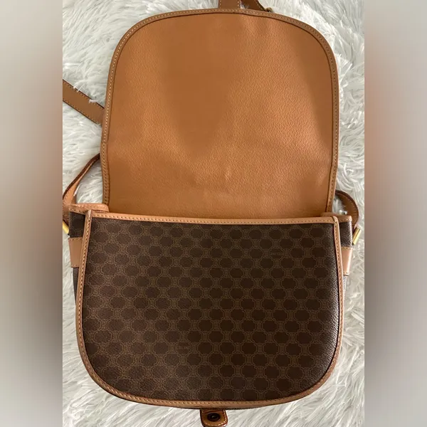 Celine‎ Brown Macadam Crossbody Bag Handbag - Image 11