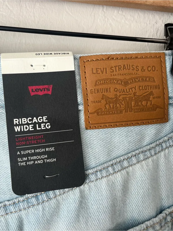 Levi’s Ribcage wide leg jeans linen and denim NEW 26 - Image 7