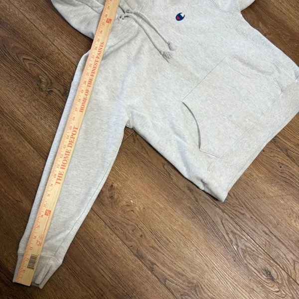 y2k Champion Reverse Weave Hoodie Heather‎ Grey Womens M Pullover Sweatshirt - Image 5