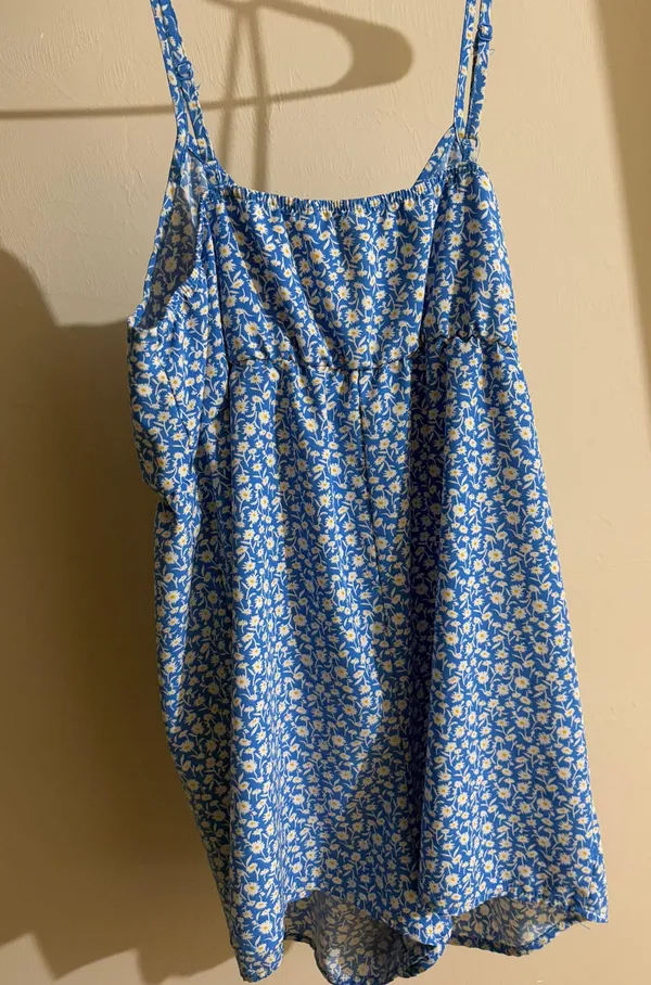 Floral Blue Romper Size L - Image 2