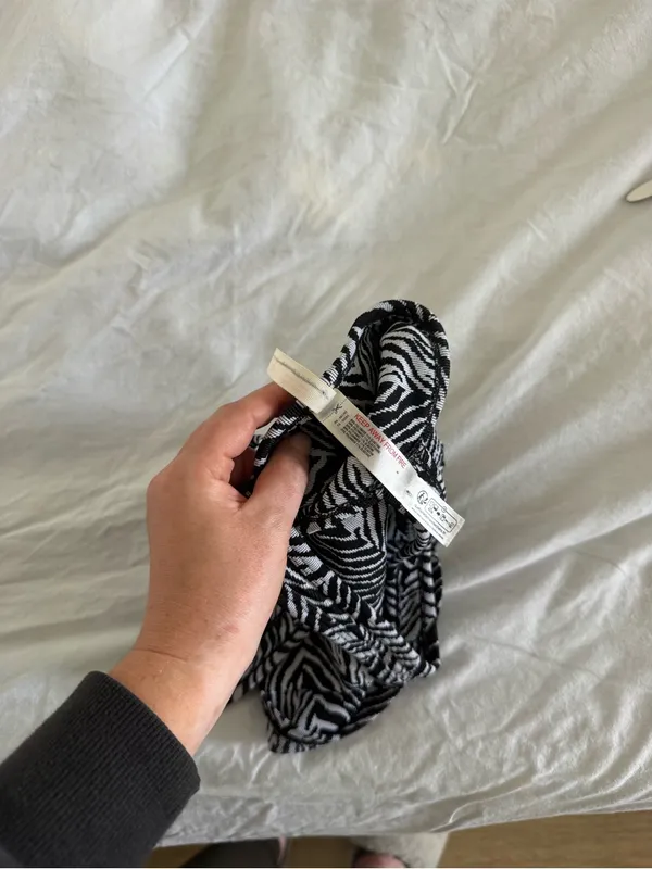 Free People Movement Flutter Kick Zebra Print Tank Top XS/S NWOT Black/White - Image 7