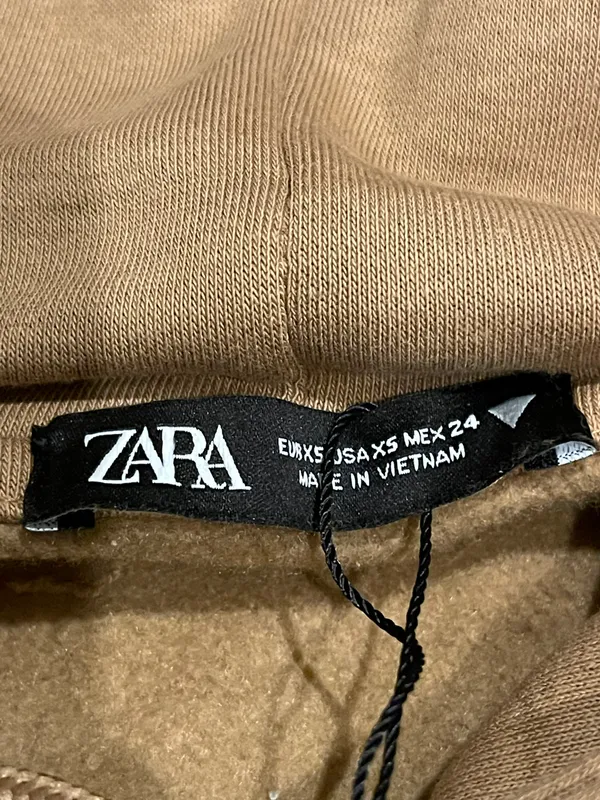 ZARA Long Sleeve Sweatsuit Set With Hoodie And Wide Legs Size XS - Image 3
