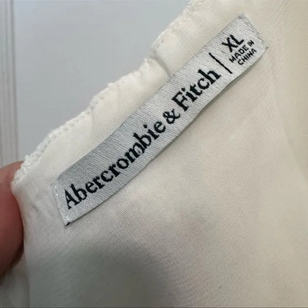 Abercrombie & Fitch Textured Crop Top Off White Side Zip Womens XL - Image 3