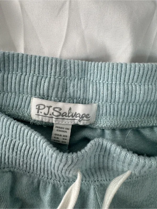 PJ Salvage Light Blue Knit Jogger Pants with Rainbow Accent - Image 7