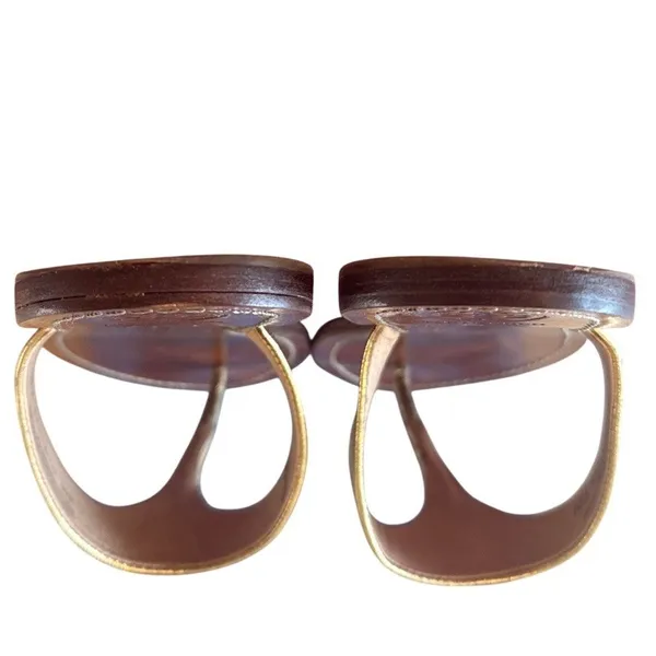 Tory Burch Cameron Gold‎ Leather Sandals 9.5 - Image 3