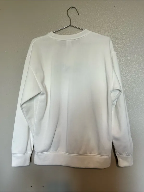 Cars Nike Embroidery White Crewneck Sweatshirt - Image 3
