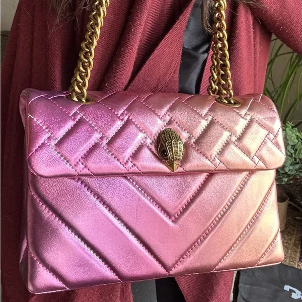 Authentic KURT GEIGER LONDON Quilted 2 tone leather convertible Crosby/shoulder - Image 2