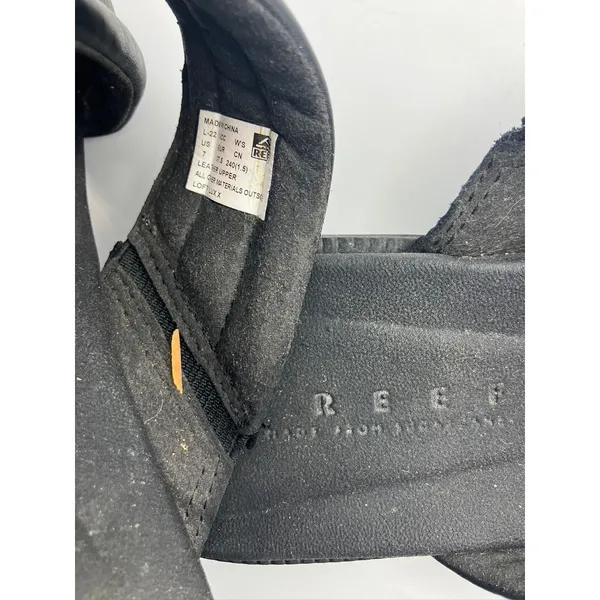 Reef Loft Lux X Black Leather Quilted‎ Crisscross Slide Sandals Womens Size 7 - Image 8