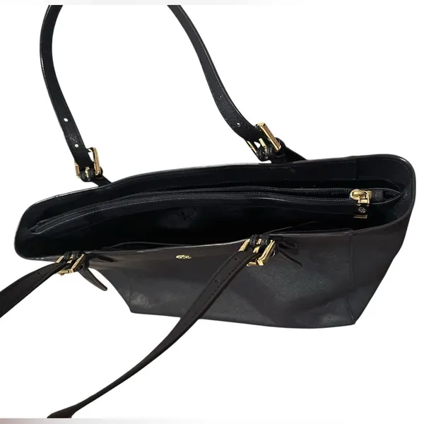 Tory Burch Emerson small saffiano leather careerwear office buckle blue tote bag - Image 4