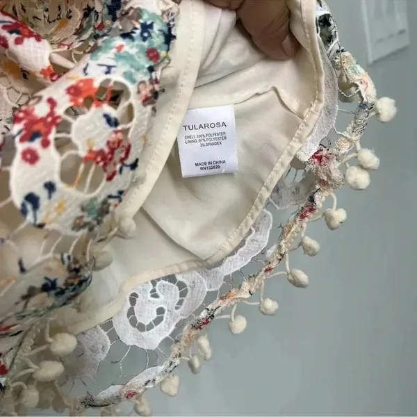 Revolve‎ Tularosa Kennedy Top in Rainbow Lace Blouse Size Small Cream/Mul… - Image 9