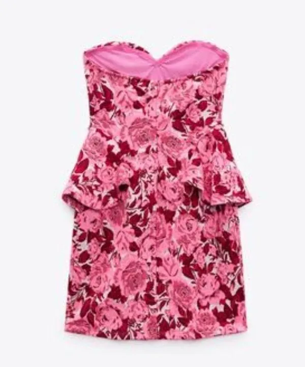 Zara Floral Jacquard Dress - Image 6