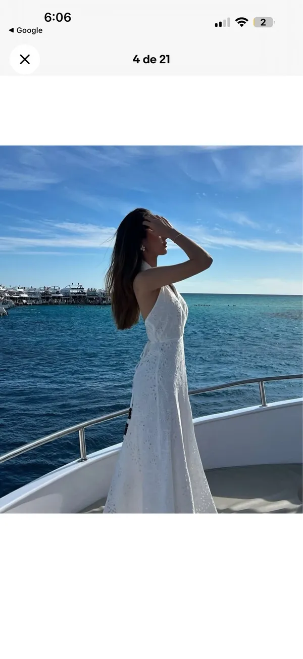 Zara White One-Shoulder Eyelet Midi Dress - Image 8