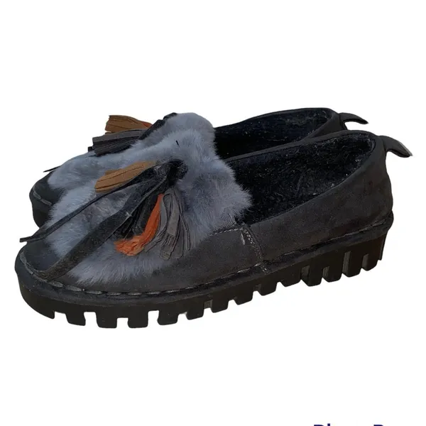 Shang Faux Fur Tassel Platform Loafers‎ Women's 7.5 - Image 4