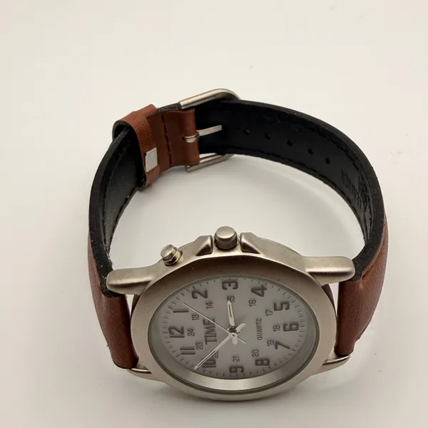 Vintage TIME Military-Style Indiglo Quartz Watch Working New Battery - Image 4
