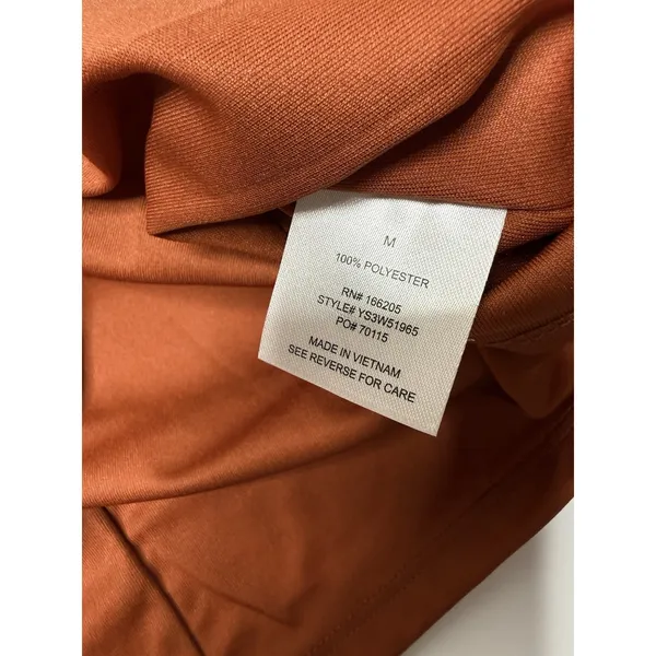 Lucky Brand Rust Dress Shimmer Peasant Boho Tiered Size M Midi‎ Puff Sleeve New - Image 10