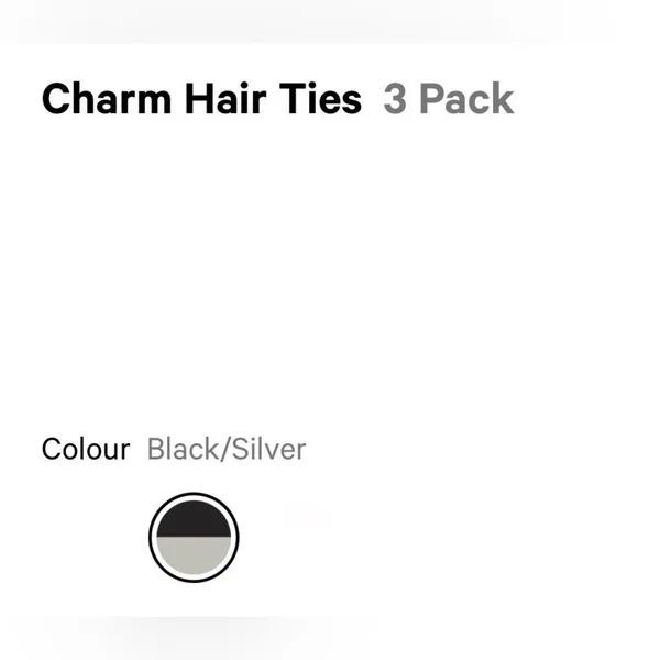 Lululemon Charm Hair Ties 3 Pack Black/Silver - Image 5