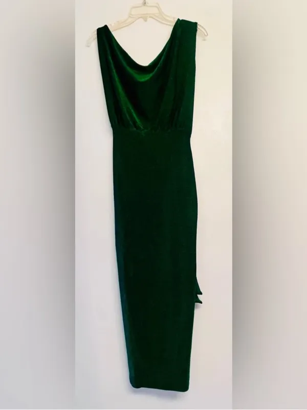 NWT Petal and Pup Midi Santiago Off Shoulder emerald metallic green dress size S - Image 8