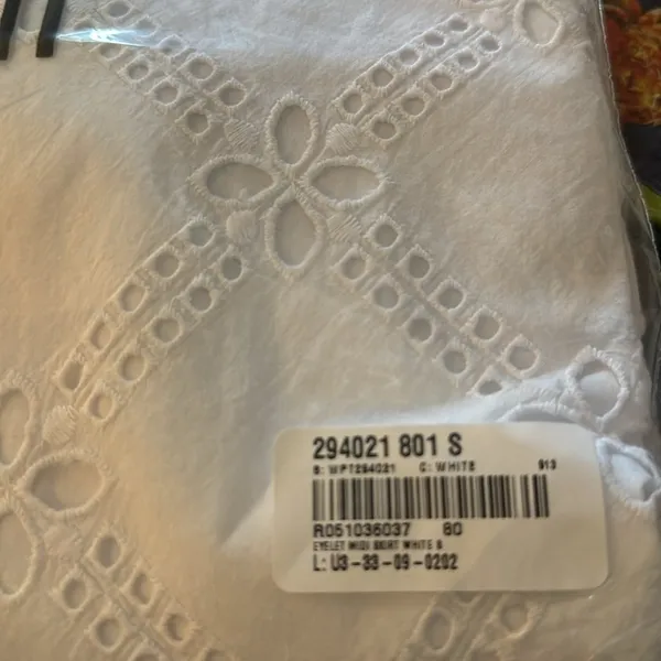 New‎ Eyelet Midi Skirt White - Image 6